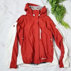 Marmot Red & White Ski and Snowboard Hooded Coat